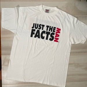 VTG Oneita “Just the facts man” Single Stitch Shirt Size XL